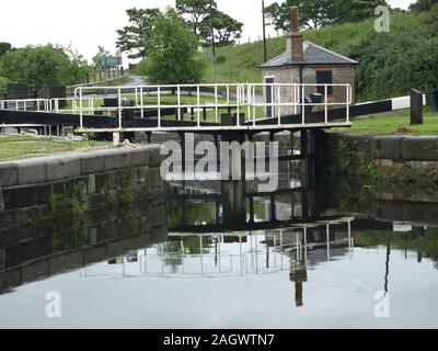 A typical British canal landscape. Stock Photo