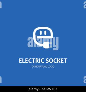 Abstract Logo of Electric Socket. Isolated Vector Illustration Stock Vector
