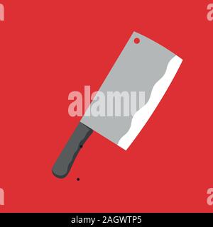 Knife of Butcher. Isolated Vector Illustration Stock Vector