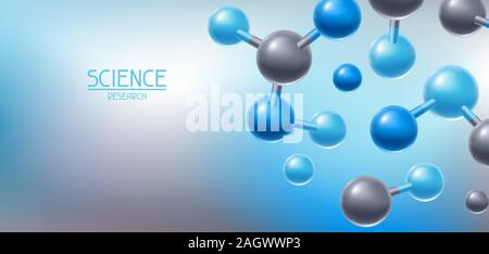 Background with abstract molecules or atoms. Stock Vector