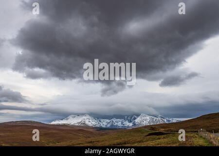 Storm over Cuillin Mountains, Isle of Skye, Scotland Stock Photo