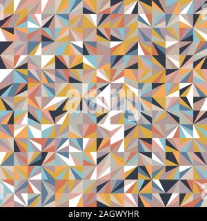 Funky stylized geo triangle square tiling pattern Stock Vector