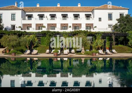 Pool of Finca Cortesin hotel in Málaga Costa del sol Andalusia Spain Stock Photo
