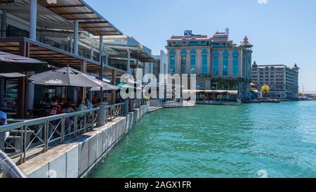 Restaurants Along Port Louis Waterfront, Mauritius Stock Photo