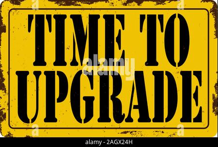 time to upgrade. warning sign. sticker. seal. round grunge vintage ribbon time to upgrade sign Stock Vector