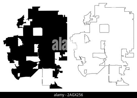 Lakewood City, Colorado (United States cities, United States of America, usa city) map vector illustration, scribble sketch City of Lakewood map Stock Vector