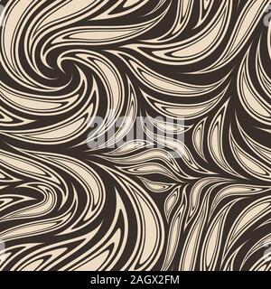 Seamless vector pattern in beige color from cut smooth stripes or brush strokes. Flowing abstract texture for prints, textiles. Stock Vector