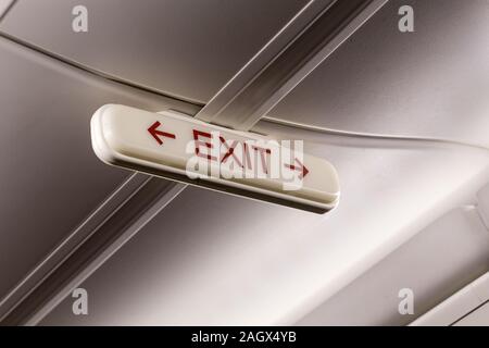 evacuation sign with the word exit Stock Photo
