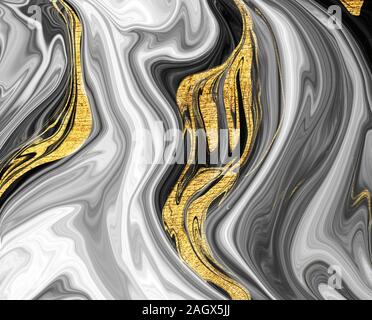 Marble with golden and white texture background Stock Photo