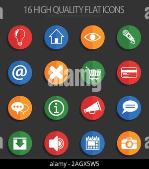 user interface 16 flat icons Stock Vector