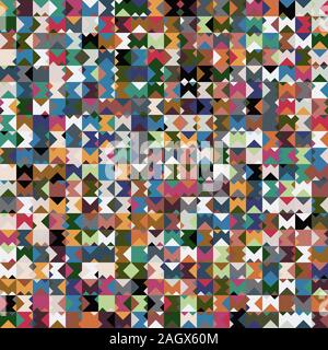 Tribal ethnic colorful geo square triangle pattern Stock Vector