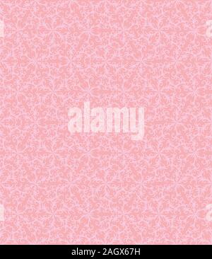 seamless vector pattern with botanical damask ornament in pale pink colors Stock Vector