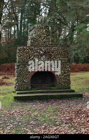 Portuguese fireplace at Bolderwood,New Forest Stock Photo