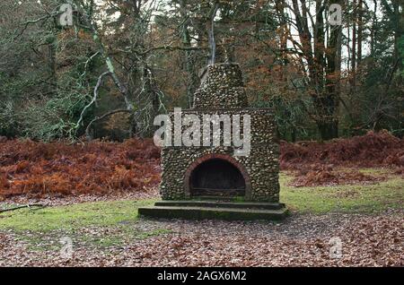 Portuguese fireplace at Bolderwood,New Forest Stock Photo