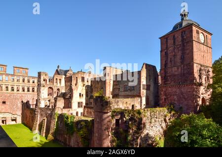 Castle ruin in Heidelberg. Old town. Stock Photo
