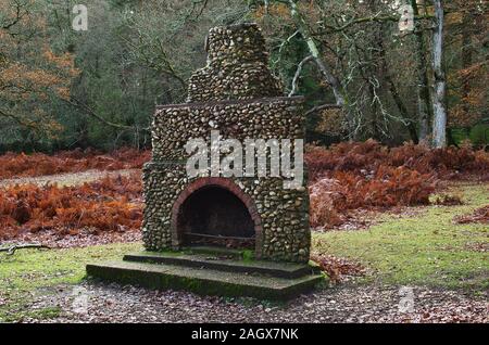 Portuguese fireplace at Bolderwood,New Forest Stock Photo