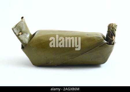 arem-arem or lemper is traditional food from java. isolated on white background Stock Photo