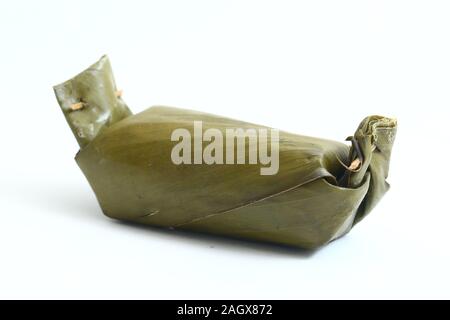 arem-arem or lemper is traditional food from java. isolated on white background Stock Photo