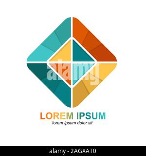 colored square. Applicable for logo or infographic or chart. Isolated on white background Stock Vector