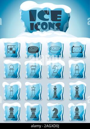 chess icon set Stock Vector