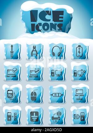 computer repair icon set Stock Vector