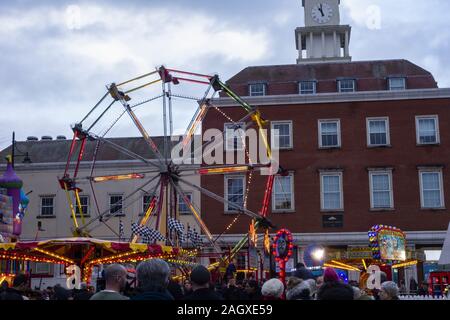 A funfair provided in Romford market as part of the Christmas market Stock Photo