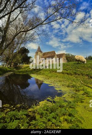 St Clement's Church, Old Romney, Romney Marsh, Kent, England, UK Stock Photo