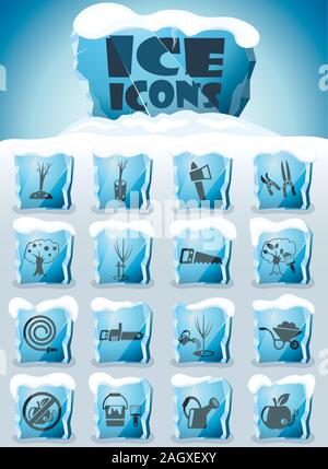 gardening icon set Stock Vector