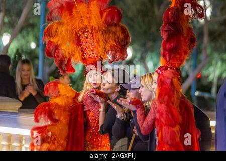 LAS VEGAS - JANUARY 25, 2018 : Show girls on Las Vegas Strip in Nevada, USA. Stock Photo