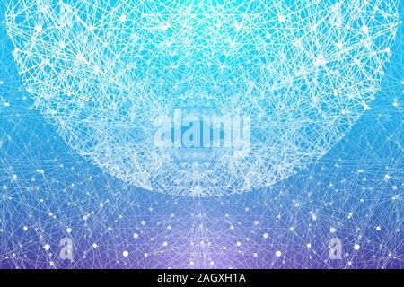 Geometric abstract background tunnel or wormhole with connected line and dots. Futuristic wormhole 3d space time portal visualization. Wireframe tunne Stock Vector