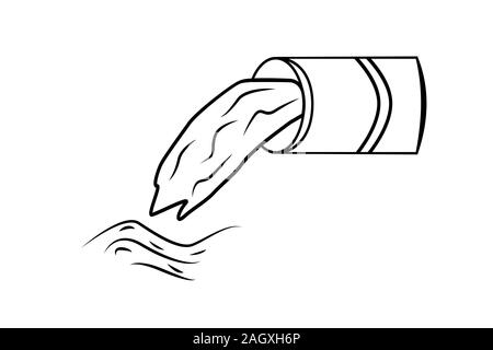 Wastewater line icon  isolated on white background.  Linear sewage pipe outline icon, sign or symbol from industry theme. Stock vector illustration. Stock Vector