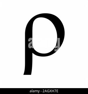 Rho greek letter icon Stock Vector