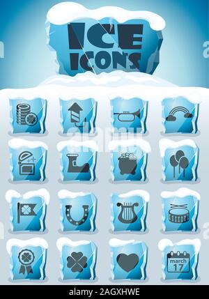 st patricks day icon set Stock Vector