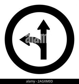 Bifurcation traffic sign icon Stock Vector