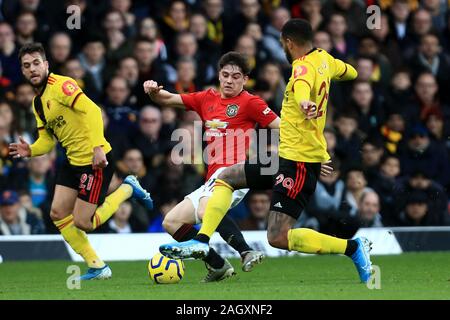 Watford, UK. 22 December 2019. Manchester United's Daniel James during the Premier League match between Watford and Manchester United at Vicarage Road, Watford on Sunday 22nd December 2019. (Credit: Leila Coker | MI News) Photograph may only be used for newspaper and/or magazine editorial purposes, license required for commercial use Credit: MI News & Sport /Alamy Live News Stock Photo