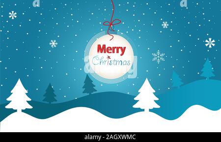 Winter background, landscape. New year and Merry Christmas greeting card. Stock Vector