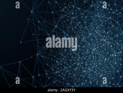 Illustration of a network and nodes. Stock Photo