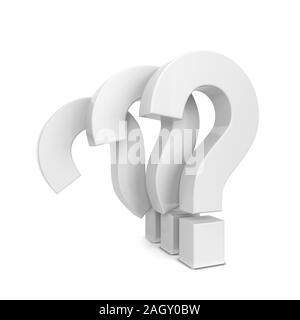 Question mark symbols. 3d illustration isolated on white background ...