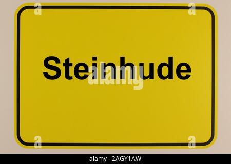 Illustration eines Ortseingangsschildes mit dem Stadtnamen Steinhude Stock Photo