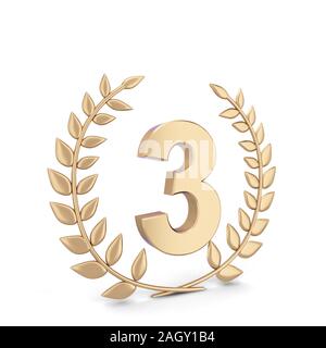 Winner laurel symbol. 3d illustration isolated on white background Stock Photo