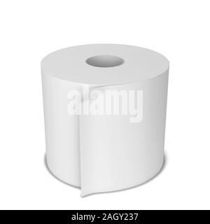 Blank paper roll. 3d illustration isolated on white background Stock Photo