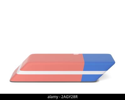 Single eraser. 3d illustration isolated on white background Stock Photo