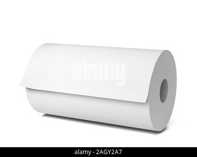 Blank paper roll. 3d illustration isolated on white background Stock Photo