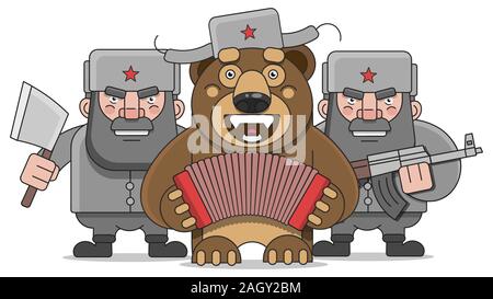 Russian Man Illustration Suitable For Greeting Card, Poster Or T-shirt Printing. Stock Vector