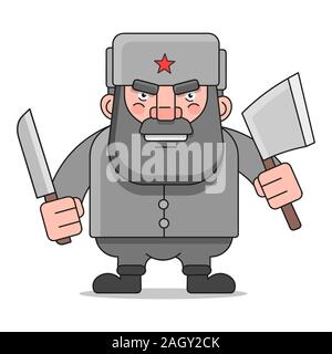 Russian Man Suitable For Greeting Card, Poster Or T-shirt Printing. Stock Vector