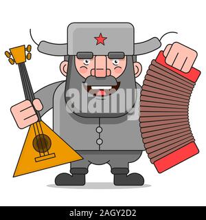 Russian Man Suitable For Greeting Card, Poster Or T-shirt Printing. Stock Vector