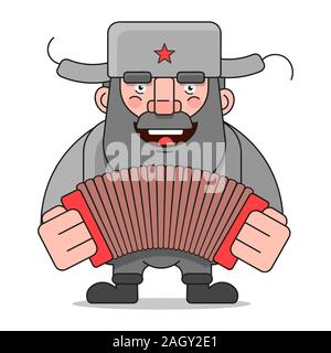 Russian Man Suitable For Greeting Card, Poster Or T-shirt Printing. Stock Vector