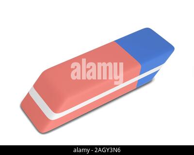 Single eraser. 3d illustration isolated on white background Stock Photo