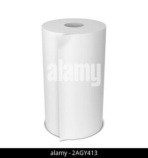 Blank paper roll. 3d illustration isolated on white background Stock Photo