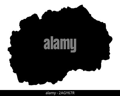 North Macedonia Map Silhouette Vector Stock Vector